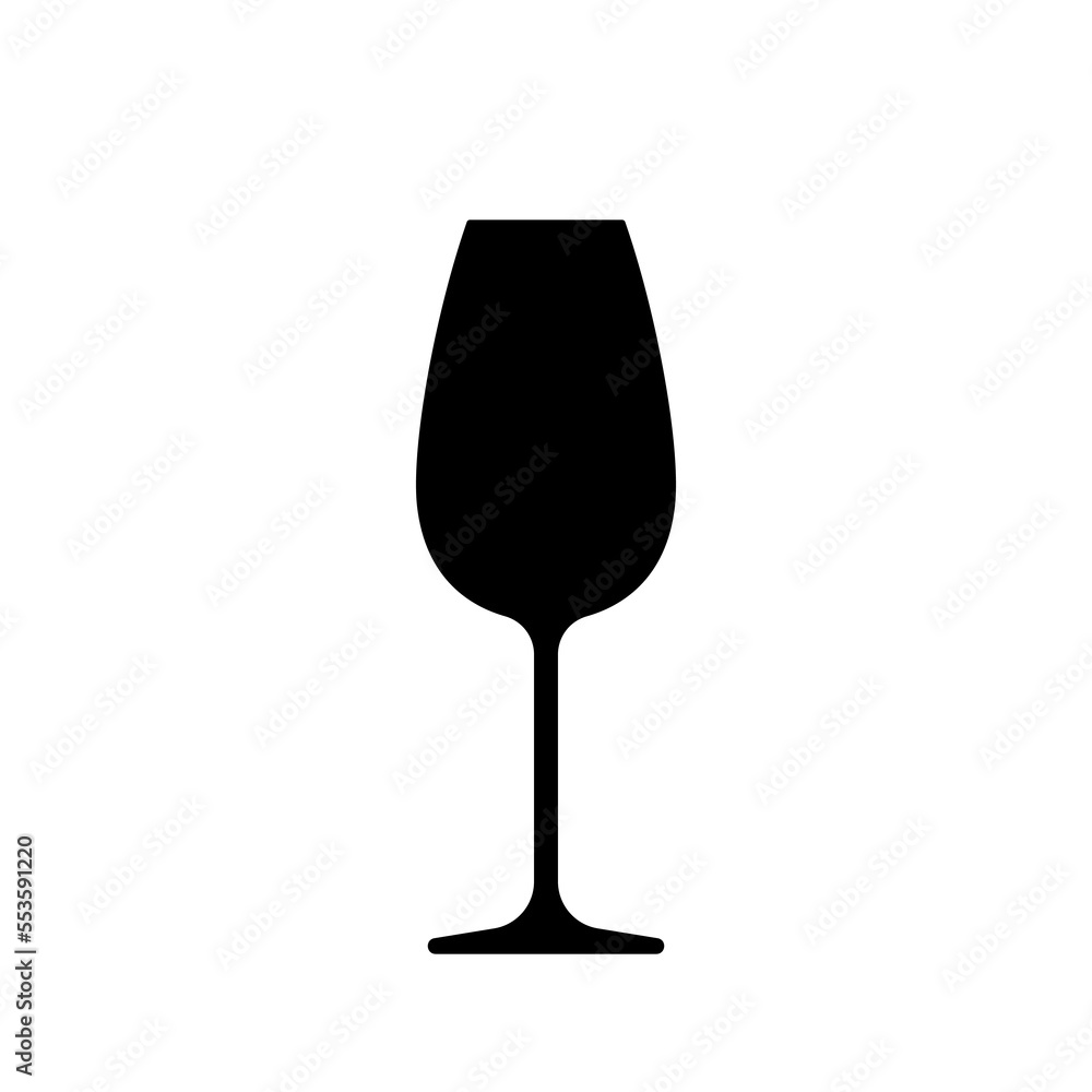 Wine glass black icon. Vector element on white background. Best for print, package, mobile apps, UI and web design. Wine glass black icon. Vector element on white background. Best for print, package, mobile apps, UI and web design.