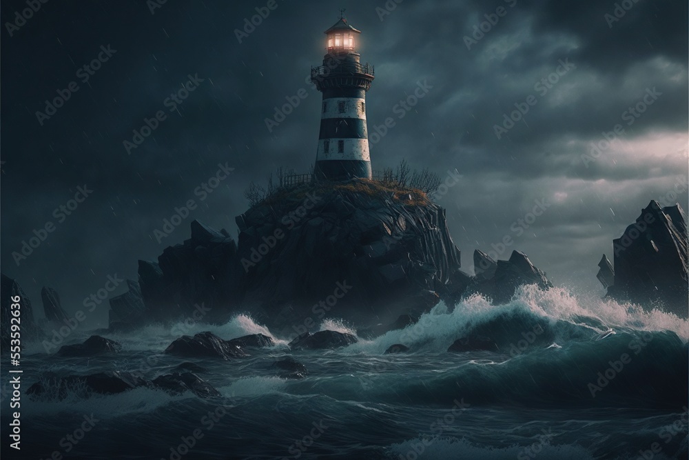 Lighthouse on the rocks