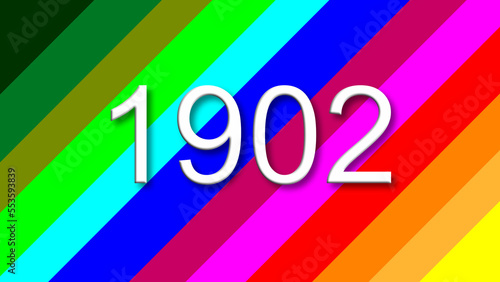 1902 colorful rainbow background year number