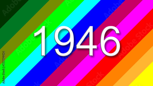 1946 colorful rainbow background year number