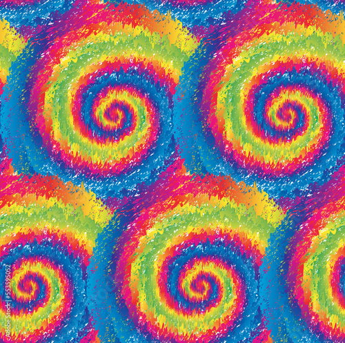 Colorful batik style spirals background
