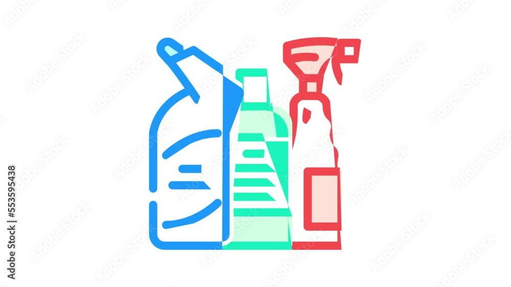 household chemical goods color icon animation household chemical goods color icon animation