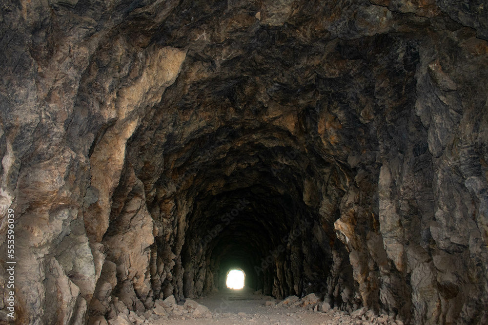 Tunnel made in a huge rock