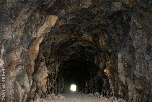 Tunnel made in a huge rock