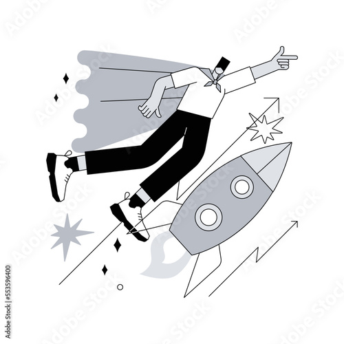 Startup accelerator abstract concept vector illustration. Business incubator, seed accelerator, startup mentoring, open innovation program, venture investment, big opportunity abstract metaphor.