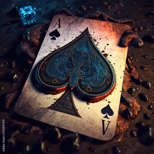 Stylized ace of spades card, generative AI photo