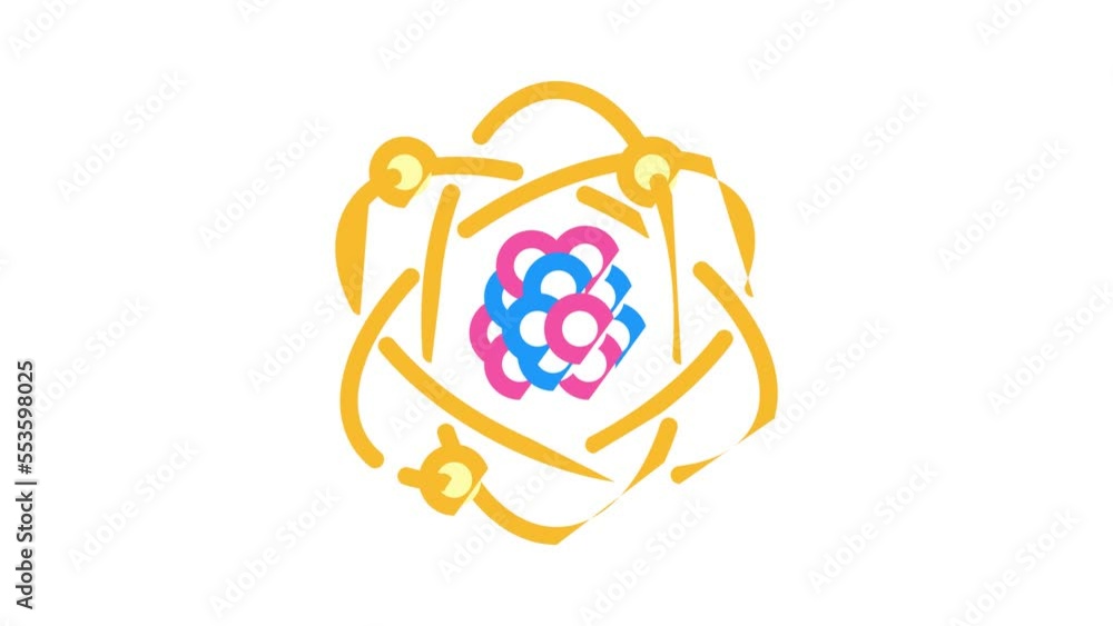 atom stem color icon animation atom stem color icon animation