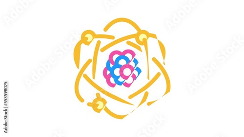 atom stem color icon animation photo