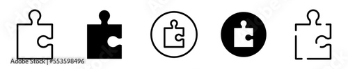 Conjunto de iconos de pieza de rompecabezas. Juego. Concepto de estrategia, entretenimiento, diverción.