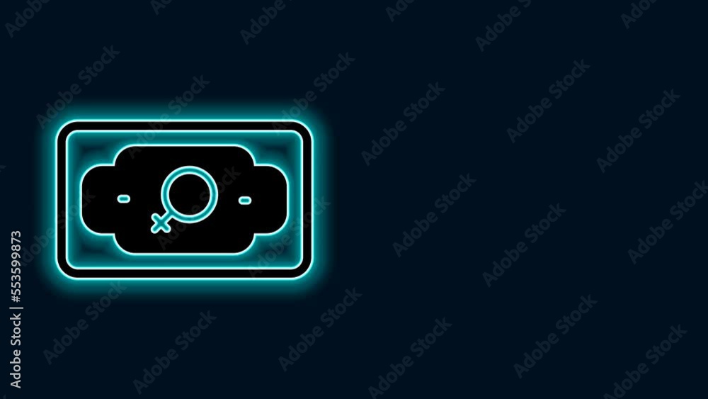 Glowing neon line Money growth woman icon isolated on black background. Income concept. Business growth. Investing, savings and managing money concept. 4K Video motion graphic animation Glowing neon line Money growth woman icon isolated on black background. Income concept. Business growth. Investing, savings and managing money concept. 4K Video motion graphic animation