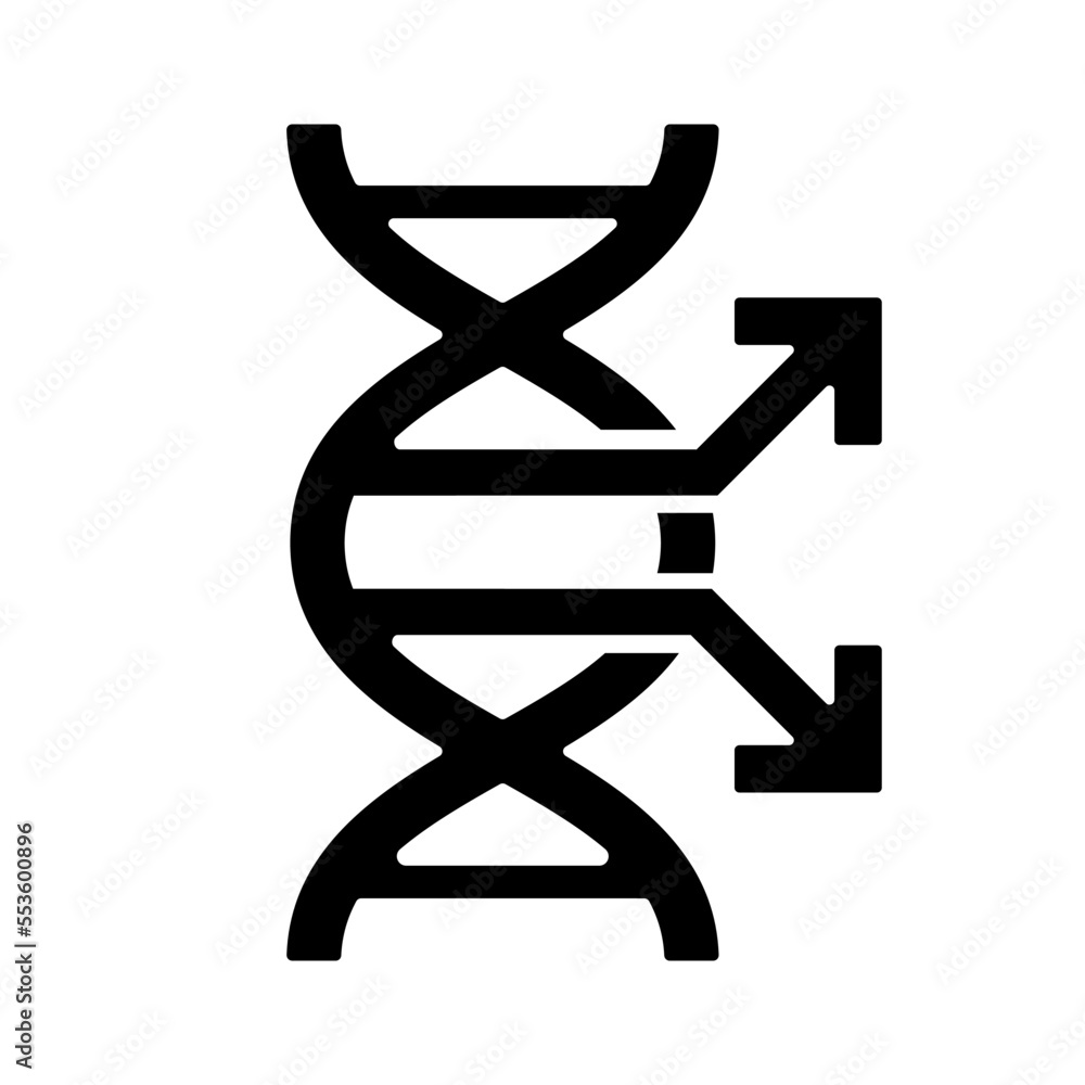 Black DNA mutation, change gene flat GMO icon, sign. Symbol genetically modification. Food label or tag isolated on white background. Vector illustration. Black DNA mutation, change gene flat GMO icon, sign. Symbol genetically modification. Food label or tag isolated on white background. Vector illustration.