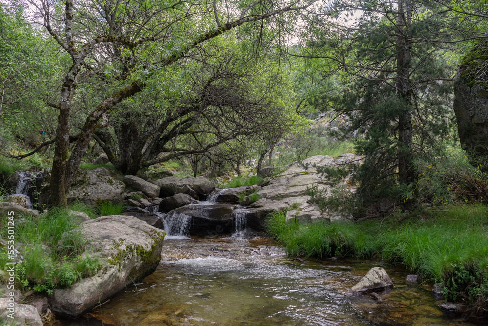 Waterfall in Rascafría on the purgatory route in the mountains of Madrid. Waterfall in Rascafría on the purgatory route in the mountains of Madrid.