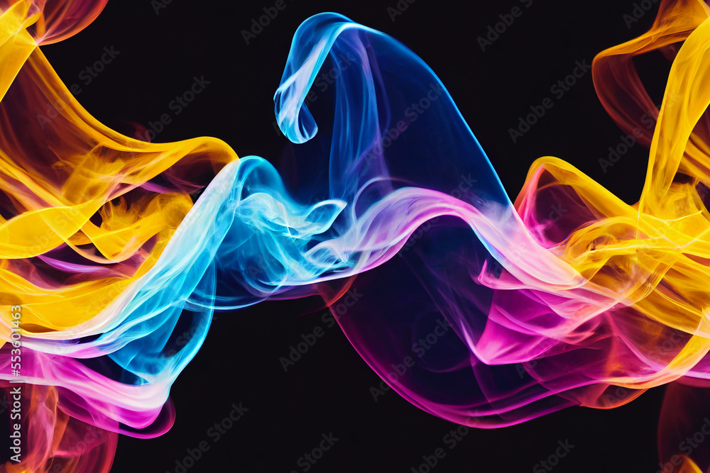 Vertical shot of colorful smokes abstract background  Generative AI