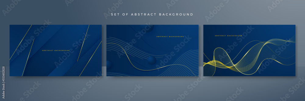 Fototapeta premium Luxury blue and gold abstract background