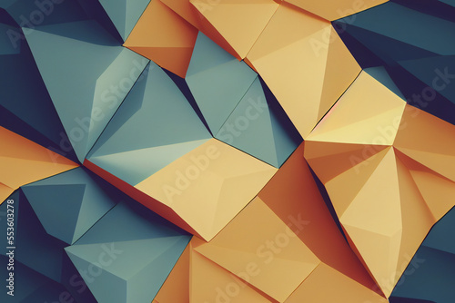 Vertical shot of polygonal colorful metallic background Generative AI
