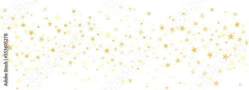 Gold stars vector background  sparkling Christmas confetti falling isolated on white. Golden shining flying stars glitter backdrop  sparkle border