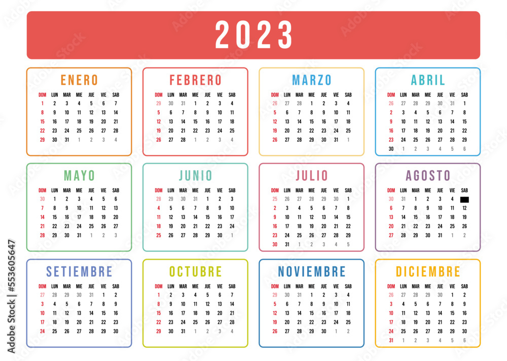 Calendario en español 2023