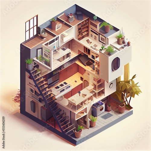 Infographic of an apartment...
