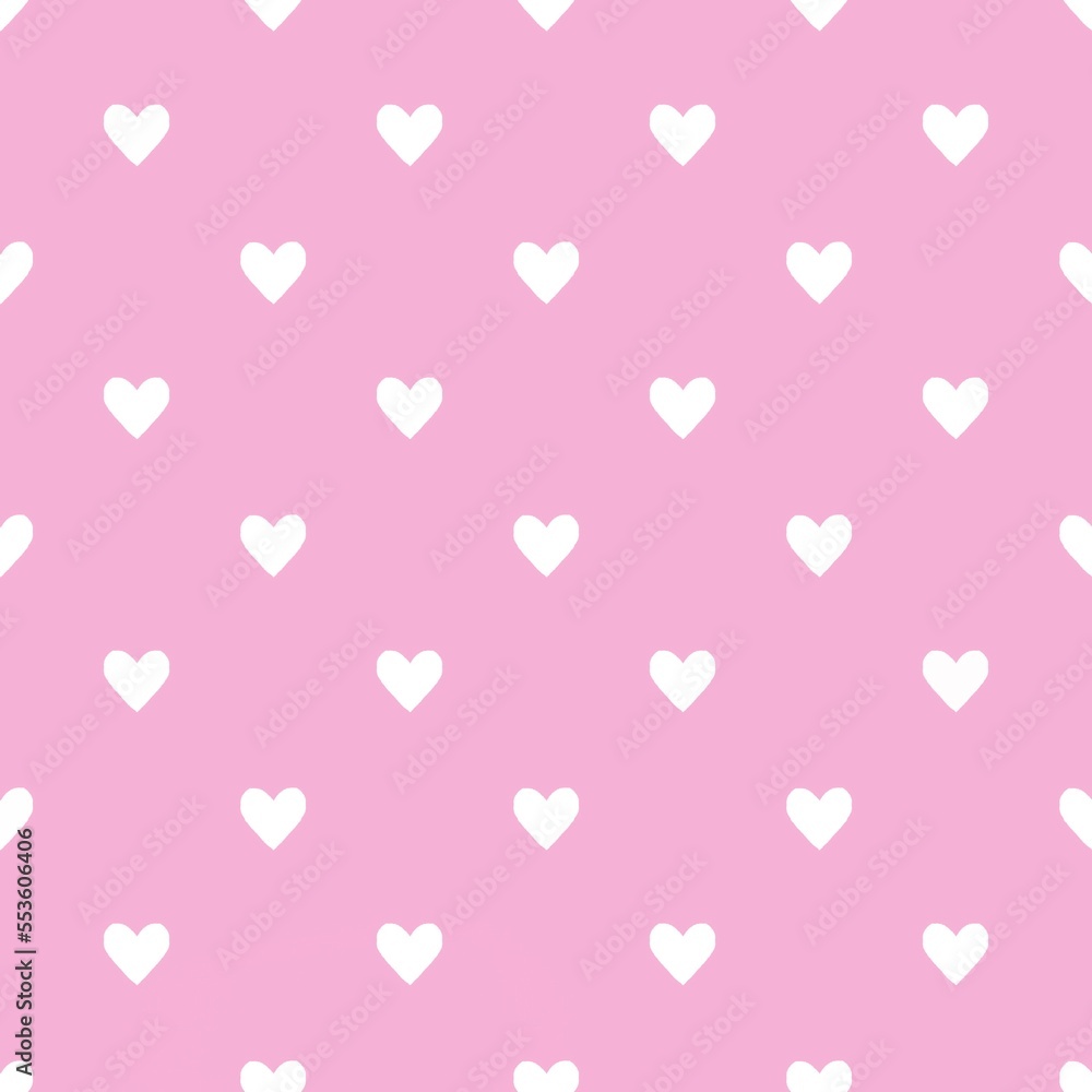 Valentine heart seamless drawings can be used in decorative design fashion clothes Bedding, curtains, tablecloths, gift wrapping paper
