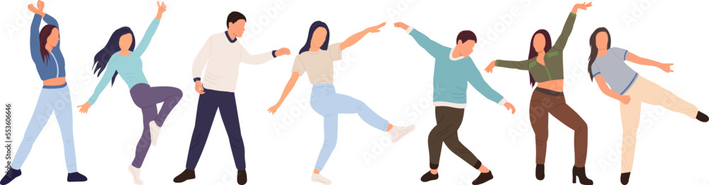 people dancing in flat style, isolated vector people dancing in flat style, isolated vector