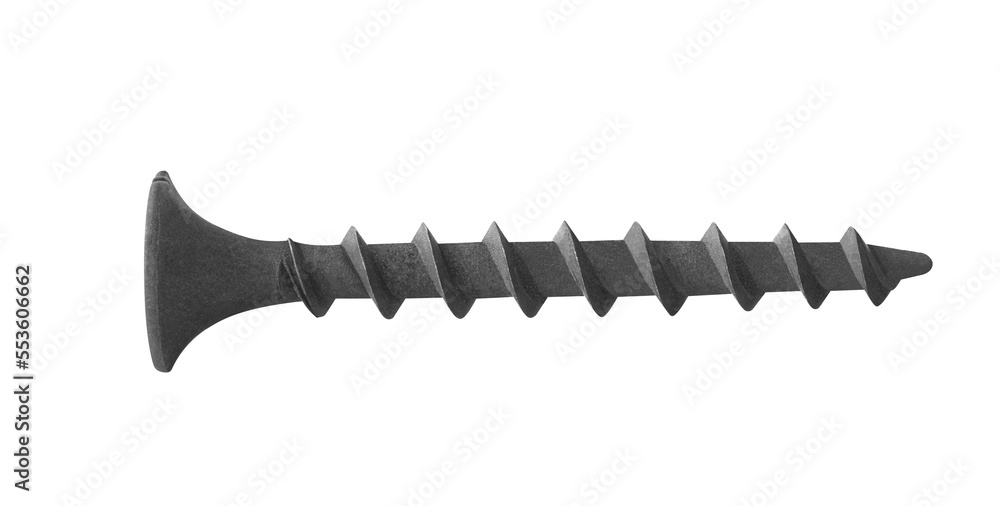 A black drywall screw isolaated on a transparent background A black drywall screw isolaated on a transparent background