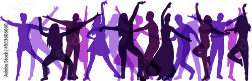 dancing people silhouette design vector isolated