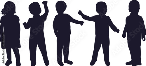 kids silhouette design vector isolated
