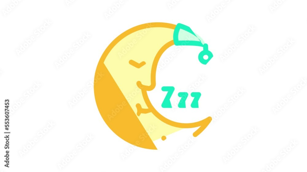moon sleeping color icon animation moon sleeping color icon animation