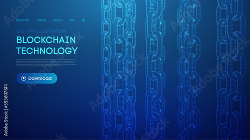 Blockchain digital technology. Big data vector background. Cryptocurrency technology vector background.