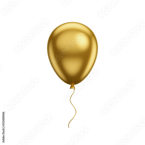 Balão dourado 3D Render isolado photo
