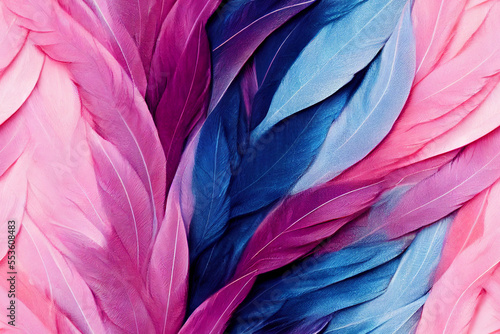 Vertical shot of pastel colored feather abstract background Generative AI