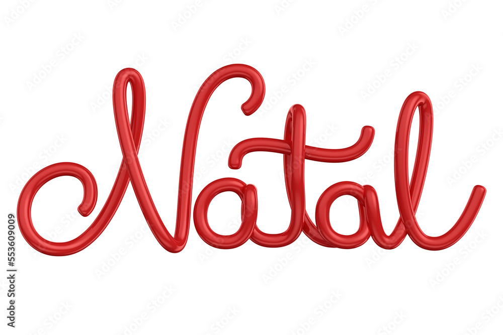 Natal escrita em vermelho isolada Natal escrita em vermelho isolada