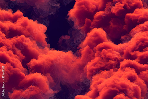 Vertical shot of red smoke abstract design  Generative AI © Dyeru