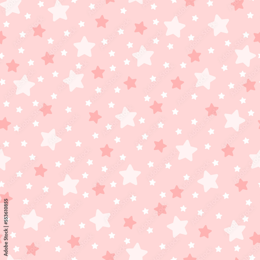 Vector seamless pattern with stars. Design for fabric, wrapping, stationery, wallpaper, textile.