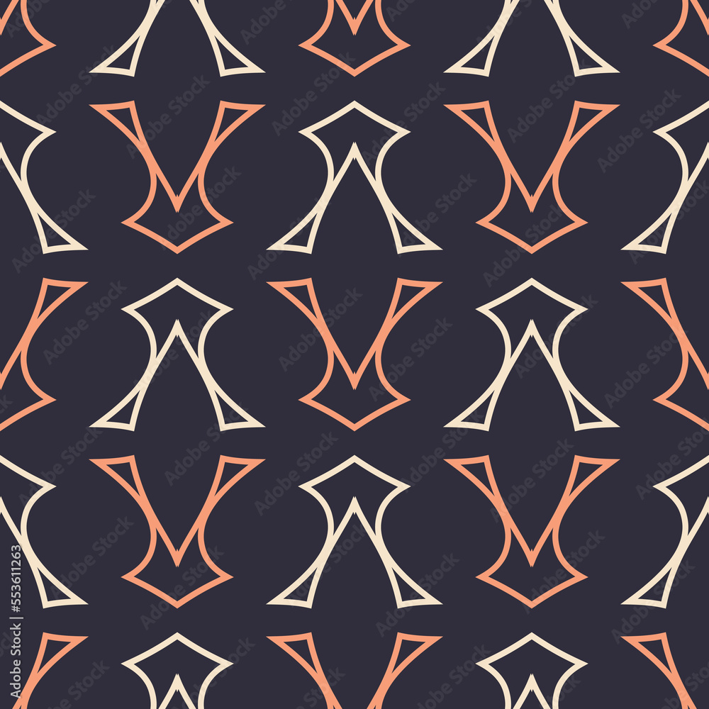 Seamless pattern with ethnic geometric elements.