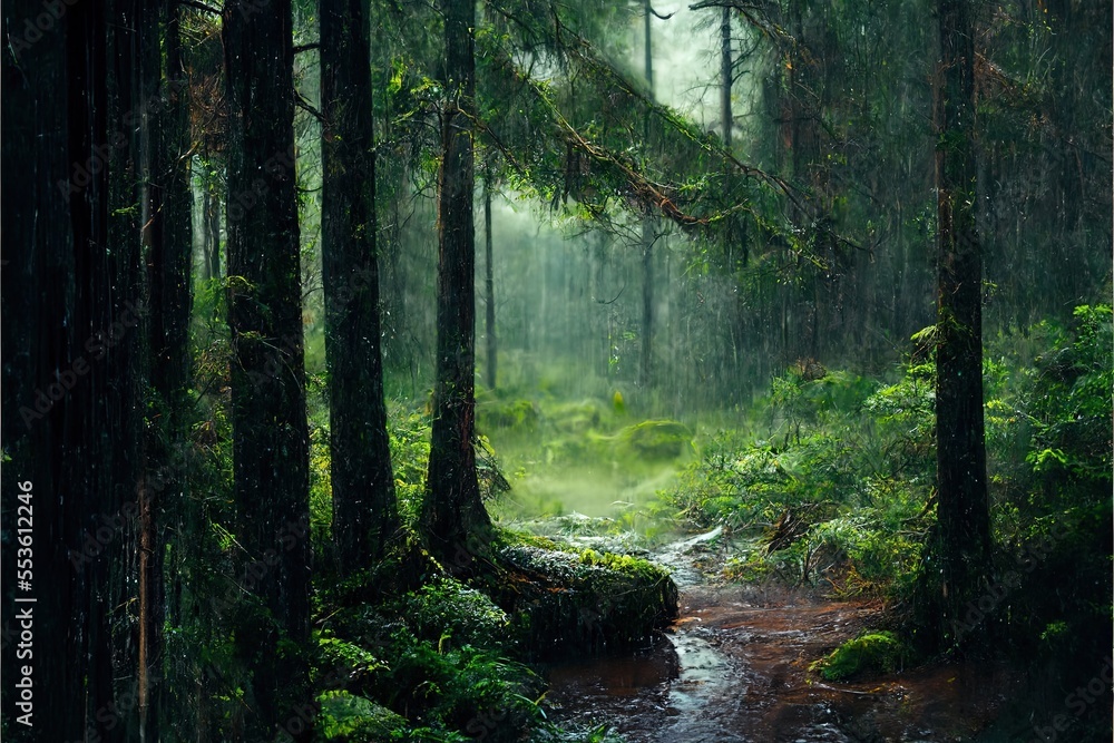 forest in the morning forest in the morning