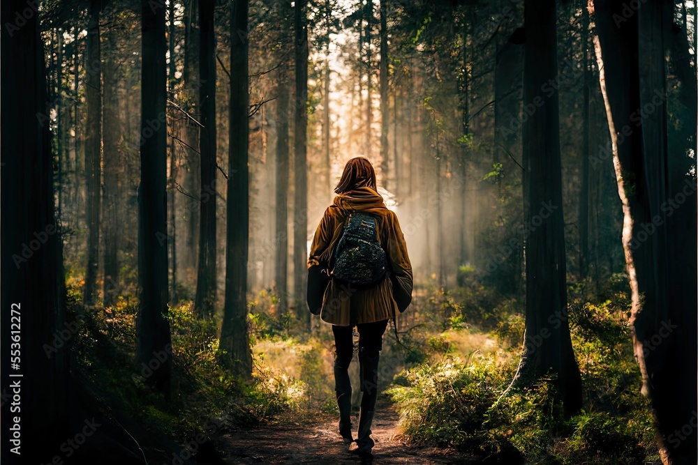 Fototapeta premium person in the forest