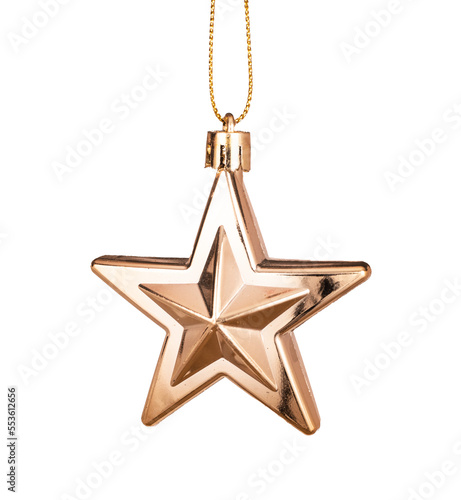 Złota gwiazda na choinkę, PNG, Przezroczyste tło, bombka, dekoracja 