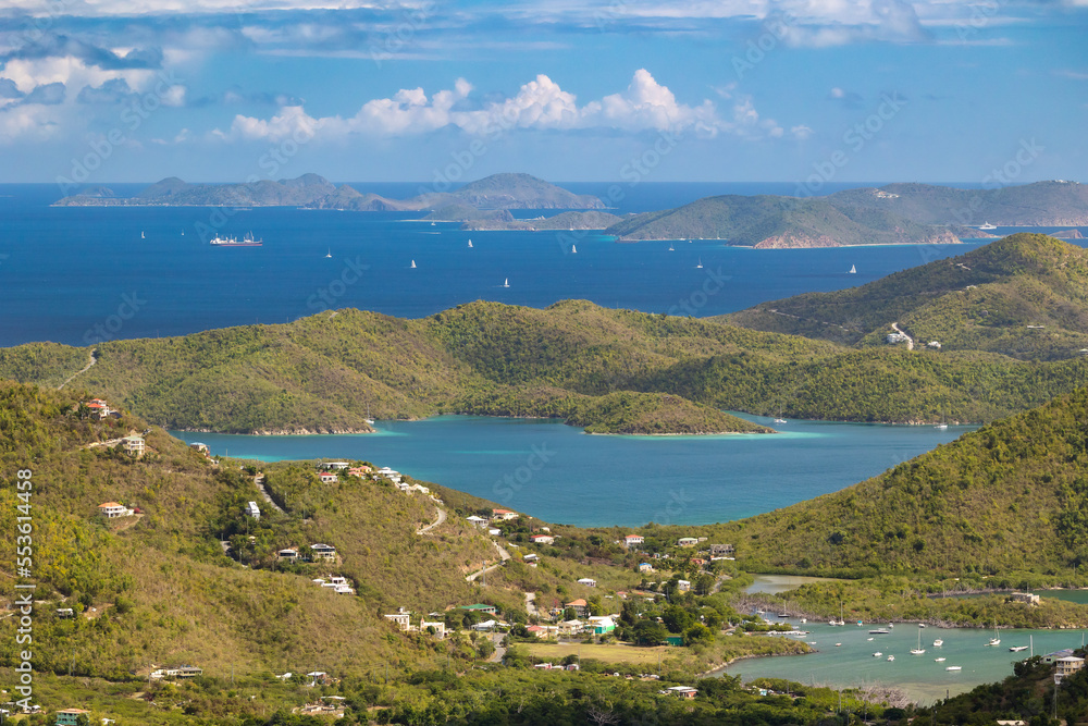Overview of St John island in the Virgin Islands