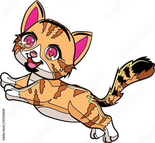 cartoon colorful cat set free vector