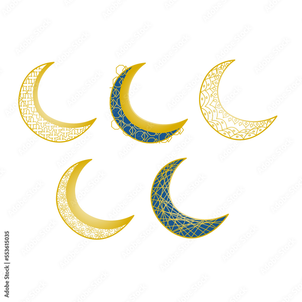 Set Of Golden Islamic Moon Set Of Golden Islamic Moon
