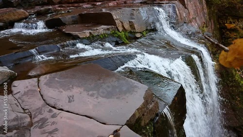 Kaaterskill Falls on edge of waterfall stationary low view photo