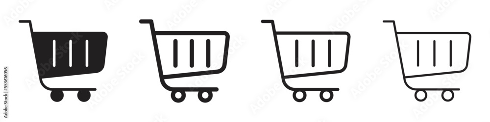Set of shopping cart icons. Vector graphic illustration. For website design, logo, app, template, ui, etc. Set of shopping cart icons. Vector graphic illustration. For website design, logo, app, template, ui, etc.