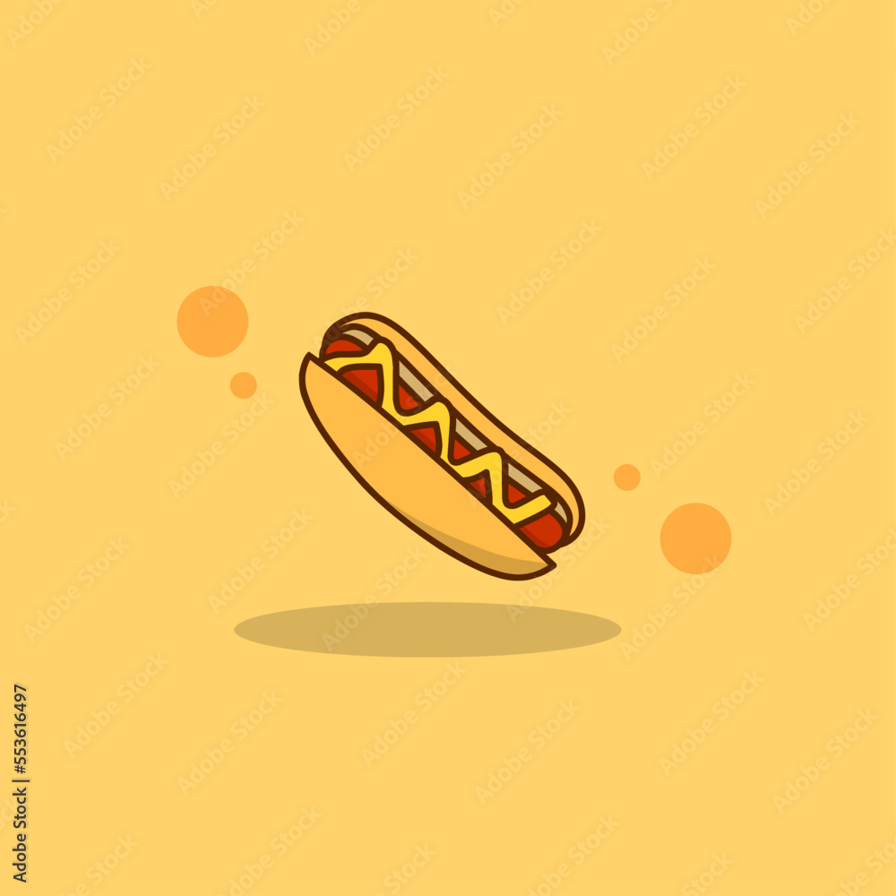 illustration vector graphic of hotdog perfect for logos, icons, designs, posters, flyers,and advertising illustration vector graphic of hotdog perfect for logos, icons, designs, posters, flyers,and advertising
