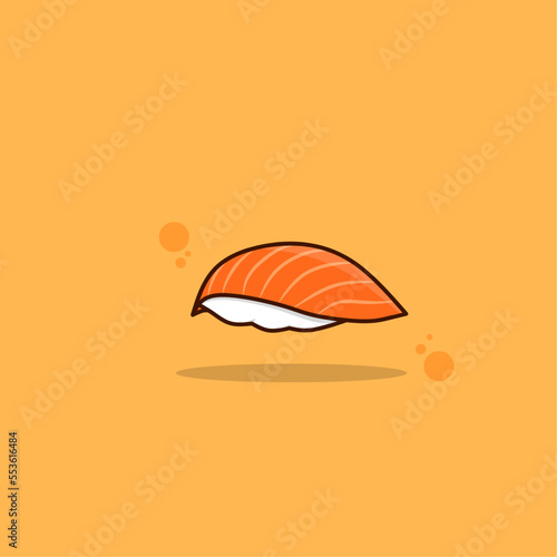 illustration vector graphic of salmon nigiri, salmon sushi  perfect for logos, icons, designs, posters, flyers,and advertising 