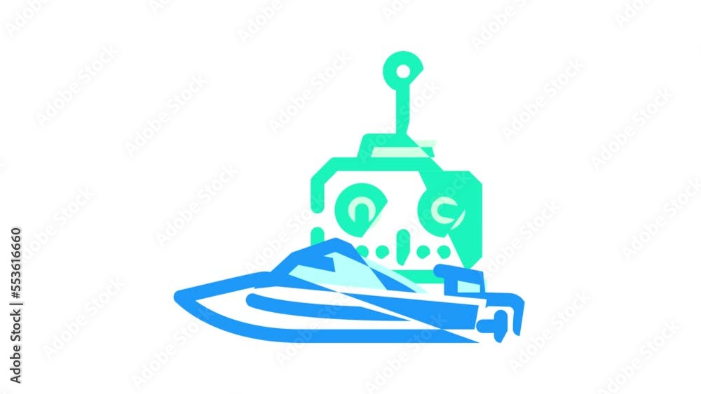 remote control boat racing color icon animation remote control boat racing color icon animation