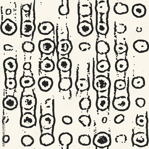 Ink Drawn Ethnic Dots Pattern