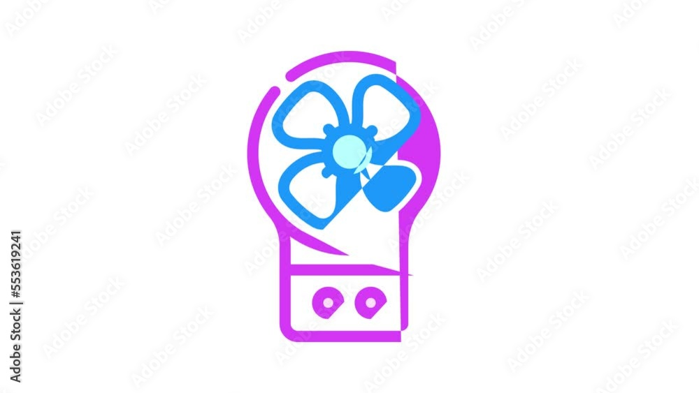 electronic fan gadget color icon animation electronic fan gadget color icon animation