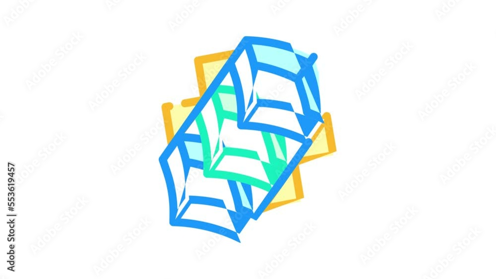 tall box kite color icon animation tall box kite color icon animation