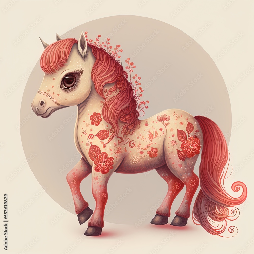 chinese new year horse drawing